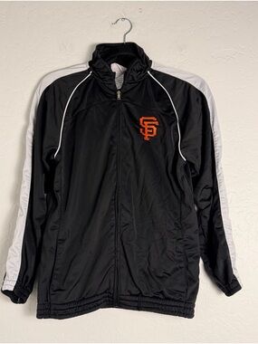San Francisco Giants Windbreaker boys Jacket L(12/14)Black/White Athletic Wear